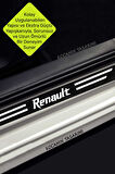 Renault Standart Çiziklere Karşı Dayanıklı Karbon Kapı Bagaj Koruma Seti Sticker Folyo Renault Yazılı