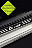 Chrysler Tasarımlı Karbon Kapı ve Bagaj Eşiği Koruma Seti Çizilmelere Karşı Dayanıklı Sticker Folyo Chrysler Yazılı