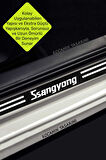 Ssangyong Premium Araç Kapı ve Bagaj Eşiği İçin Çizilmeye Dayanıklı Karbon Folyo Koruma Seti Ssangyong Yazılı