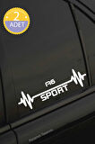 Audi A6 Nabız Kalp Atışı Ritim A6 Araç Uyumlu Oto Sticker 2 Adet Beyaz 20*7CM
