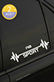 Audi A8 Nabız Kalp Atışı Ritim A8 Araç Uyumlu Oto Sticker 2 Adet Beyaz 20*7CM