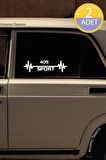 Peugeot 405 Nabız Kalp Atışı Ritim 405 Araç Uyumlu Oto Sticker 2 Adet Beyaz 20*7CM