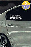 Volvo V40 Cross Country Nabız Kalp Atışı Ritim V40 Cross Country Araç Uyumlu Oto Sticker 2 Adet Beyaz 20*7CM