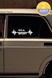 Kia Soul Nabız Kalp Atışı Ritim Soul Araç Uyumlu Oto Sticker 2 Adet Beyaz 20*7CM
