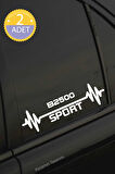 Mazda B2500 Nabız Kalp Atışı Ritim B2500 Araç Uyumlu Oto Sticker 2 Adet Beyaz 20*7CM