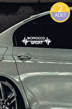 Volkswagen Scirocco Nabız Kalp Atışı Ritim Scirocco Araç Uyumlu Oto Sticker 2 Adet Beyaz 20*7CM