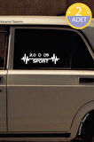Volvo 2.0 D D5 Nabız Kalp Atışı Ritim 2.0 D D5 Araç Uyumlu Oto Sticker 2 Adet Beyaz 20*7CM