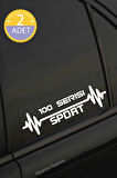 Audi 100 Serisi Nabız Kalp Atışı Ritim 100 Serisi Araç Uyumlu Oto Sticker 2 Adet Beyaz 20*7CM