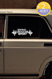 Jeep Grand Cherokee Nabız Kalp Atışı Ritim Grand Cherokee Araç Uyumlu Oto Sticker 2 Adet Beyaz 20*7CM