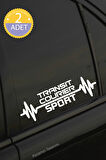 Ford Transit Courier Nabız Kalp Atışı Ritim Transit Courier Araç Uyumlu Oto Sticker 2 Adet Beyaz 20*7CM