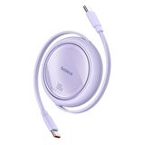 Baseus Super Şarj Makaralı 1Mt 100W Type-C Şarj Kablo Laptop Macbook Şarj iPhone 15 15 Pro Max Şarj