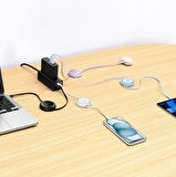 Baseus Super Şarj Makaralı 1Mt 100W Type-C Şarj Kablo Laptop Macbook Şarj iPhone 15 15 Pro Max Şarj