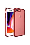Apple iPhone 7 Plus Kılıf Metal Kamera Korumalı Transparan Renkli Kapak
