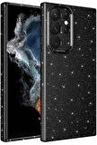 Galaxy S22 Ultra Kılıf Kamera Korumalı Simli Parıltılı Lüks Silikon