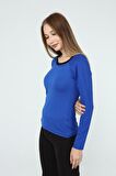 DRR Moda Yaka Dantelli Büzgülü Reglan Kol Bluz