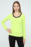 DRR Moda Yaka Dantelli Büzgülü Reglan Kol Bluz