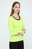 DRR Moda Yaka Dantelli Büzgülü Reglan Kol Bluz