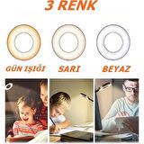 Gaman Kıskaçlı Akrobatik 3 Renk Masa Lambası Işık Şiddeti Rengi Ayarlanabilir USB Çalışma Işığı Kitap Okuma Lambası