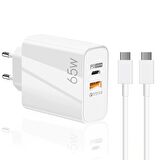 Global 65W UsbA PD33W Quick Charger 3.0 Type-C to Type-C 2m Kablolu Hızlı Şarj Aleti Set