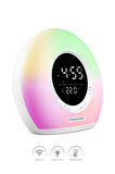 Powerway Saat Alarm Usb Aux Müzik Çalar Radyo Gece Lambası Taşınabilir Space Bluetooth Hoparlör