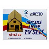 Ahşap Boyama Ev Seti Çitli Ev Deney Seti ÖLÇÜYE DİKAT