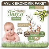 Baby Turco Doğadan 1 Numara Yenidoğan 256'lı Bel Bantlı Bez