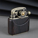 Sm-090T Vintage Benzinli Ahşap Çakmak Siyah