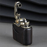 Sm-090T Vintage Benzinli Ahşap Çakmak Siyah