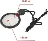 Taşınabilir El Büyüteç 4X8X Cep Büyüteç Ile LED Okuma Büyüteci Işıklı Büyüteç Askılı Cep Büyüteç