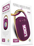 Powerway Lock Mor Renk Taşınabilir Bluetoot Hoparlör