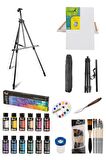Rich Mastermix Akrilik Boya 12'li 60 cc - 50x70 Tuval -portatif Metal Şövale Seti Ayarlanabilir