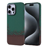 iPhone 15 Pro Kılıf Kablosuz Şarj Özellikli Karbon Fiber Görünümlü Nekst Kapak