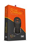 Powerway 45W Çift Type c Girişli Pd Ultra Hızlı Araç Şarj Aleti CC45
