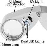 30X Büyütme Lup Mercek Metal LED Işıklı Lup Büyüteç Mücevher, Kuyumcu, Saat Telefon Tamir Büyüteci