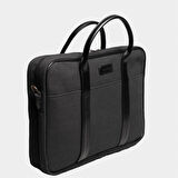 Retro Kanvas 35X23 Evrak ve Laptop Çantası 13 İnç Siyah