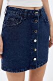 MAVI Önden DüğmeliYüksel Bel Mini Denim Etek