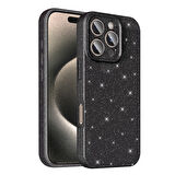 iPhone 16 Pro Kılıf Kamera Korumalı Simli Parıltılı Lüks Silikon