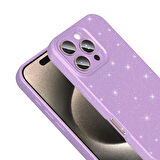 iPhone 16 Pro Kılıf Kamera Korumalı Simli Parıltılı Lüks Silikon