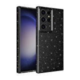 Galaxy S24 Ultra Kılıf Kamera Korumalı Simli Parıltılı Lüks Silikon