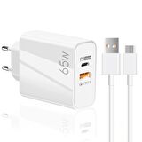 Global 65W UsbA PD33W Quick Charger 3.0 UsbA to Micro 3m Kablolu Hızlı Şarj Aleti Set