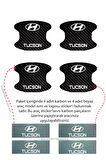 Hyundai Tucson Kapı İçi Çukur Bölgeleri İçin Karbon Desenli Çizik Koruma Folyo Takımı Tucson Yazılı