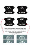 Chery Omoda 5 Karbon Desenli Kapı İç Kısmı Çizik Koruma Folyo Seti - 4 Parça Omoda 5 Yazılı