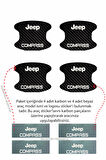 Karbon Desenli Jeep Compass Kapı İçi Çizik Önleyici ve Şık Tasarım Folyo Koruma Seti Compass Yazılı
