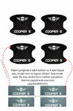 Karbon Tasarımlı MINI Cooper S Kapı İçi Çizik Koruma ve Estetik Folyo Seti - 4 Parça Cooper S Yazılı
