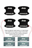 Karbon Desenli Jeep Wrangler Modeline Uygun Kapı İçi Çizik Koruma ve Estetik Folyo Takımı Wrangler Yazılı