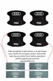 Audi Rs4 Karbon Desenli Kapı İç Kısmı Çizik Koruma Folyo Seti - 4 Parça Rs4 Yazılı