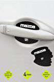 Karbon Desenli Mazda 121 Kapı İçi Kolları Çizilmelere Karşı Özel Koruma Folyo Seti 121 Yazılı