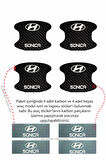 Hyundai Sonica Modeli İçin Karbon Desenli Kapı İçi Çizik Koruyucu 4 Parçalı Folyo Takımı Sonica Yazılı