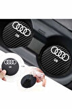 Audi Q8 7 cm Karbon Araç Bardak Altlığı Audi Q8 Yazılı Şık ve Dayanıklı Tasarım 2 Adet