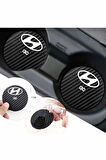 Karbon Desenli Hyundai i30 Bardak Altlığı Hyundai i30 İç Mekanı İçin Spor 7 cm Tasarımı 2 Adet